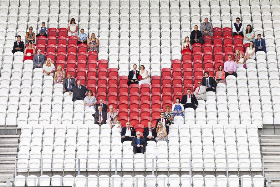 Rev V Backdrop at Saint Helens stadium wedding venue 