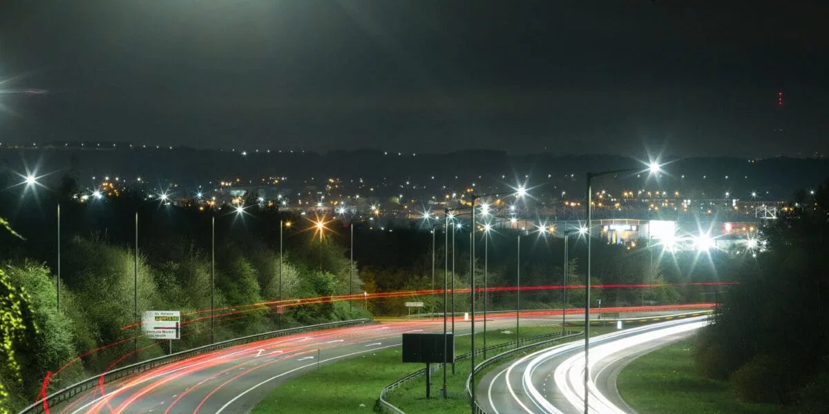 motorway with red lights