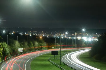 motorway with red lights